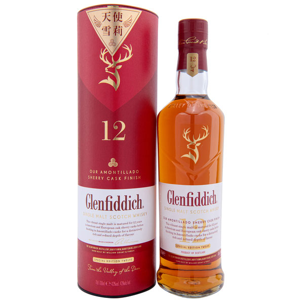 格蘭菲迪12年天使雪莉單一純麥威士忌 0.7L
