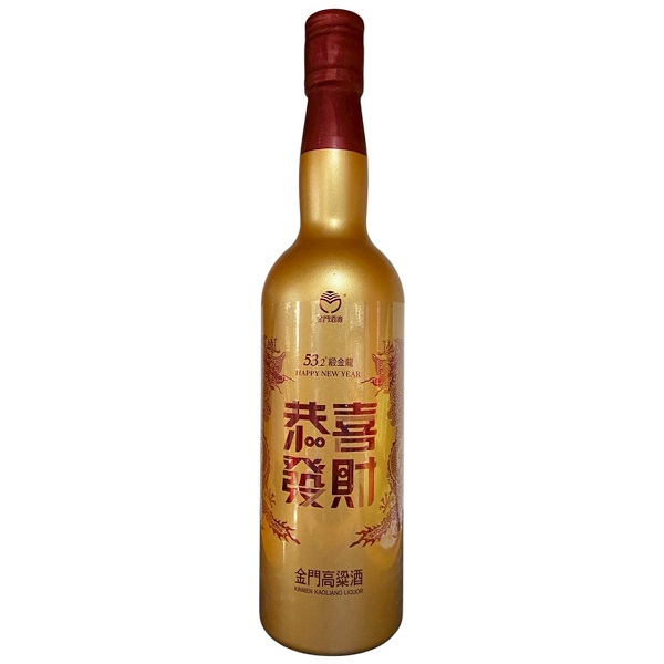 金門高粱酒恭喜發財緞金龍2024新春特仕金0.6L